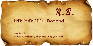 Mátéffy Botond névjegykártya